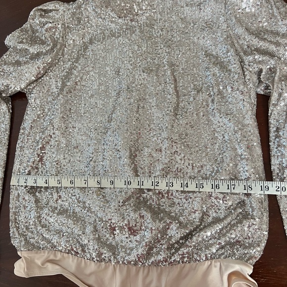 Rachel Zoe Champagne Sequin Bodysuit | L - Picture 9 of 15